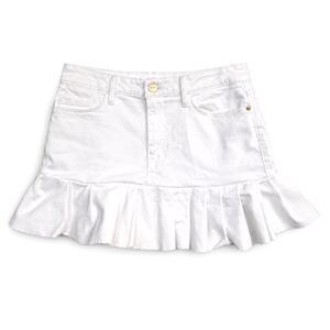 FRAME White Denim Frayed Hem "Le High Flare" Mini Skirt NWT - Size 29